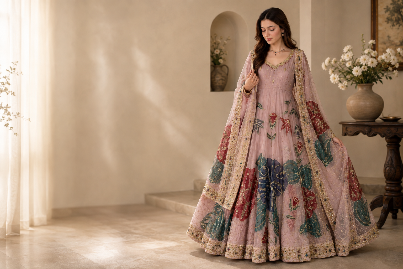 Noor Ivory fully stitched Pakistani ladies suit
